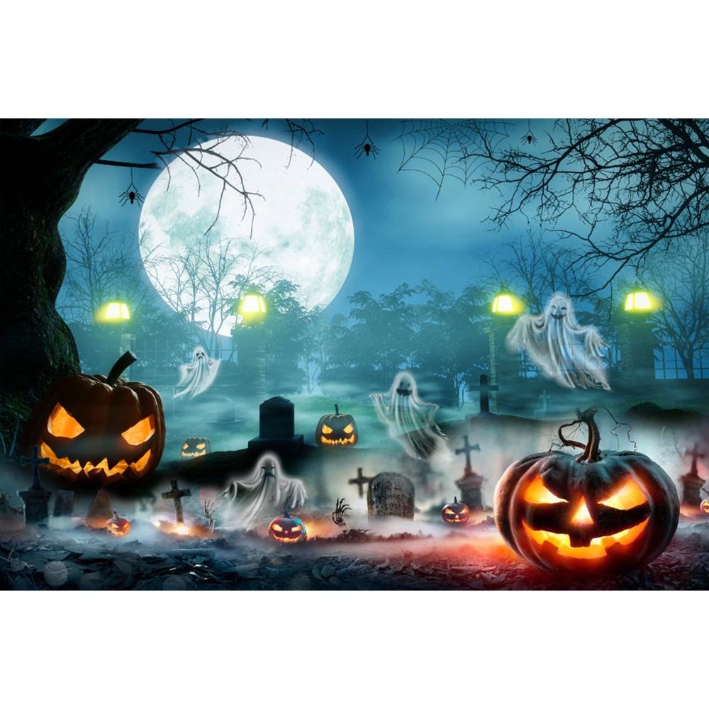 Halloween Dekoration Hintergründe für Fotos Horror Nacht Mond Holzbrett Kürbisse Lichter Erwachsene Kinder Porträt Foto Kulisse