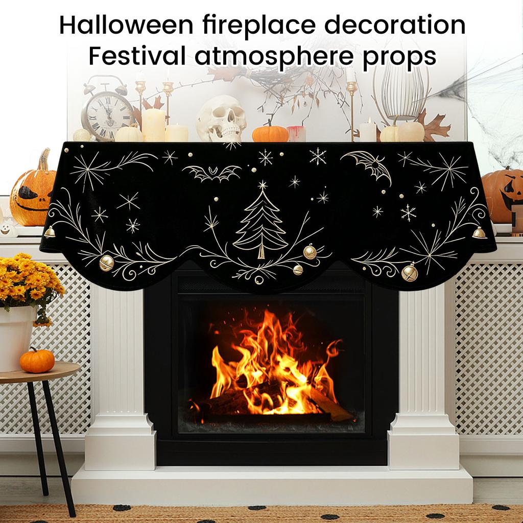 Merry Christmas Fireplace Decoration Fabric for Holiday Party