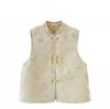 Gilet Giacca Stile Cinese Donna Primavera Autunno Cappotto Senza Maniche Fibbia Vita Sottile Gilet Moda Donna Cardigan