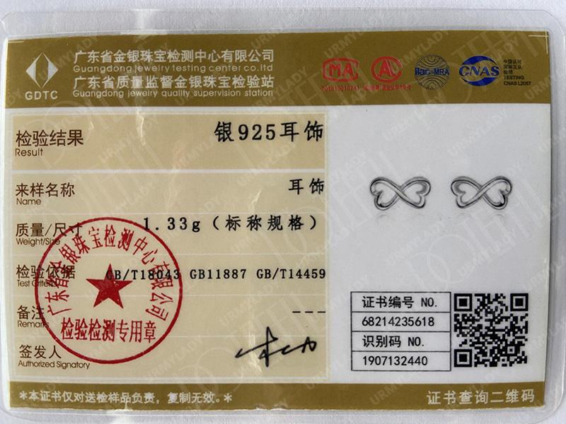 Pendientes de plata de ley 925 con forma de corazón y lazo para mujer, joyería de moda