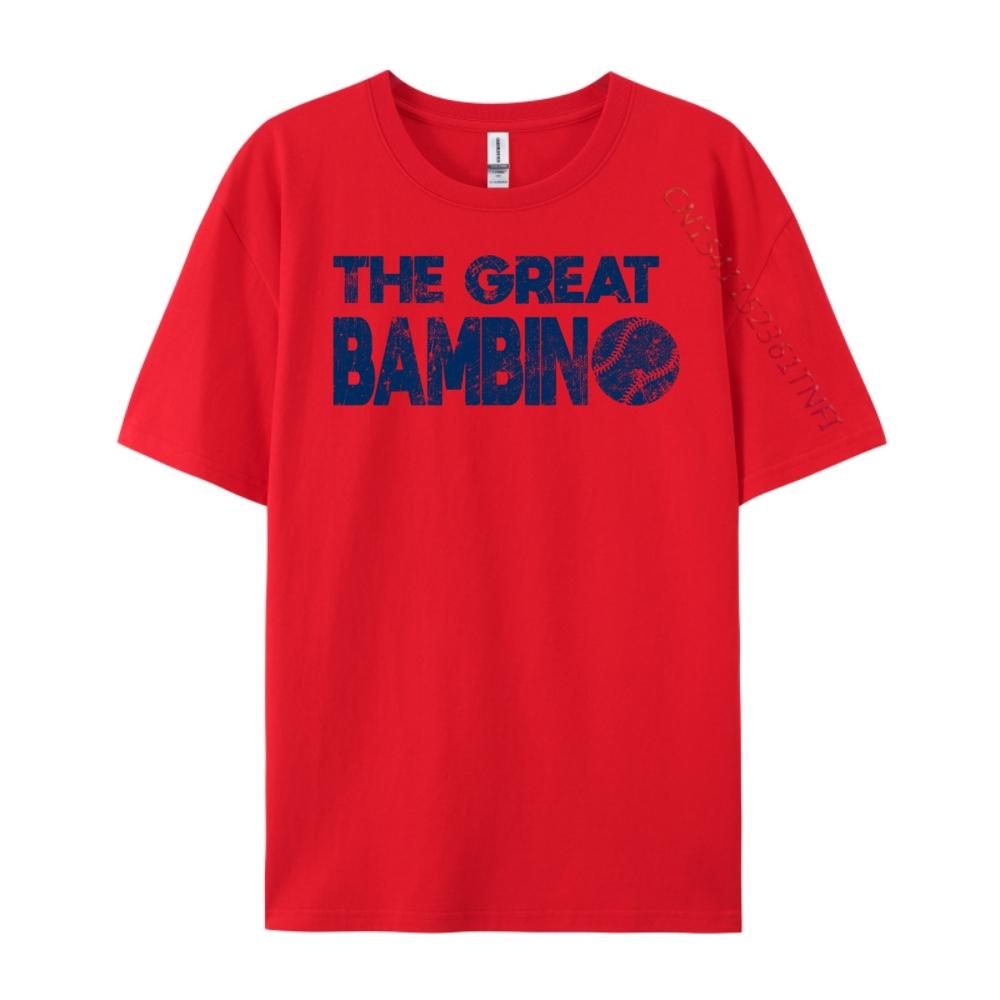 

The Great Bambino Baseball Simple Legend Design Red And Black Graphic T Shirt High Quality Unisex s T-Shirt S