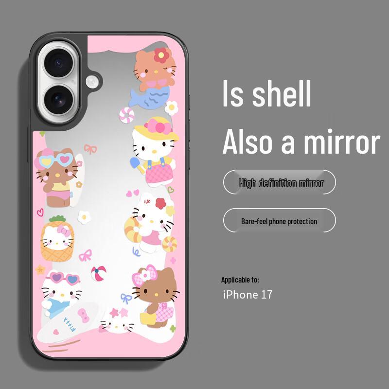 Yingkaida Мультяшный зеркальный чехол для телефона для iPhone iPhone 17