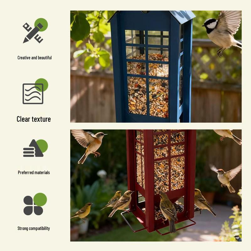Comedouro Popular de Pássaros em Ferro: Decoração Criativa para Jardim ao Ar Livre
