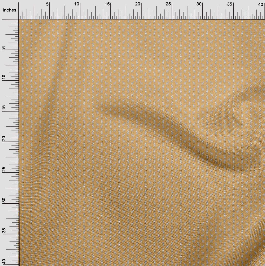oneOone Cotton Flex Gamboge Yellow Fabric Animal  Fabric For Sewing Printed Craft Fabric By The Yard 40 Inch