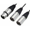 F-Factory XLR/Cannon Plug (Female) to XLR/Cannon Plug (Male) x 2 Splitter Cable, 0.1m, FNT-XY-71001J