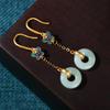 Gold-Plated Butterfly Jade-Style Cheongsam Hanfu Earrings (Autumn/Winter 2022)