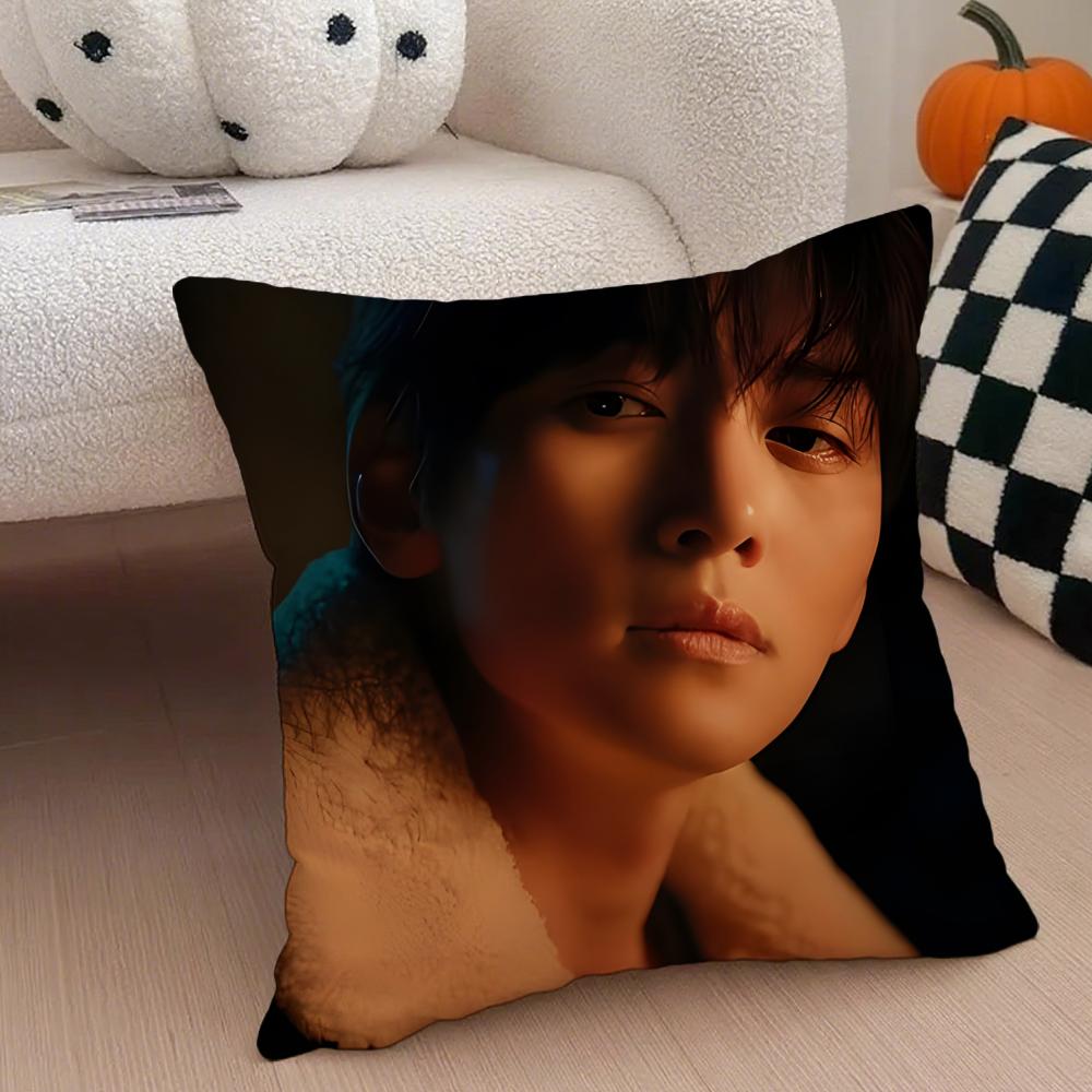 JJi Chang wook Cushion Cover Throw Pillow Cover Hidden Button Durable Polyester Chair Cushion