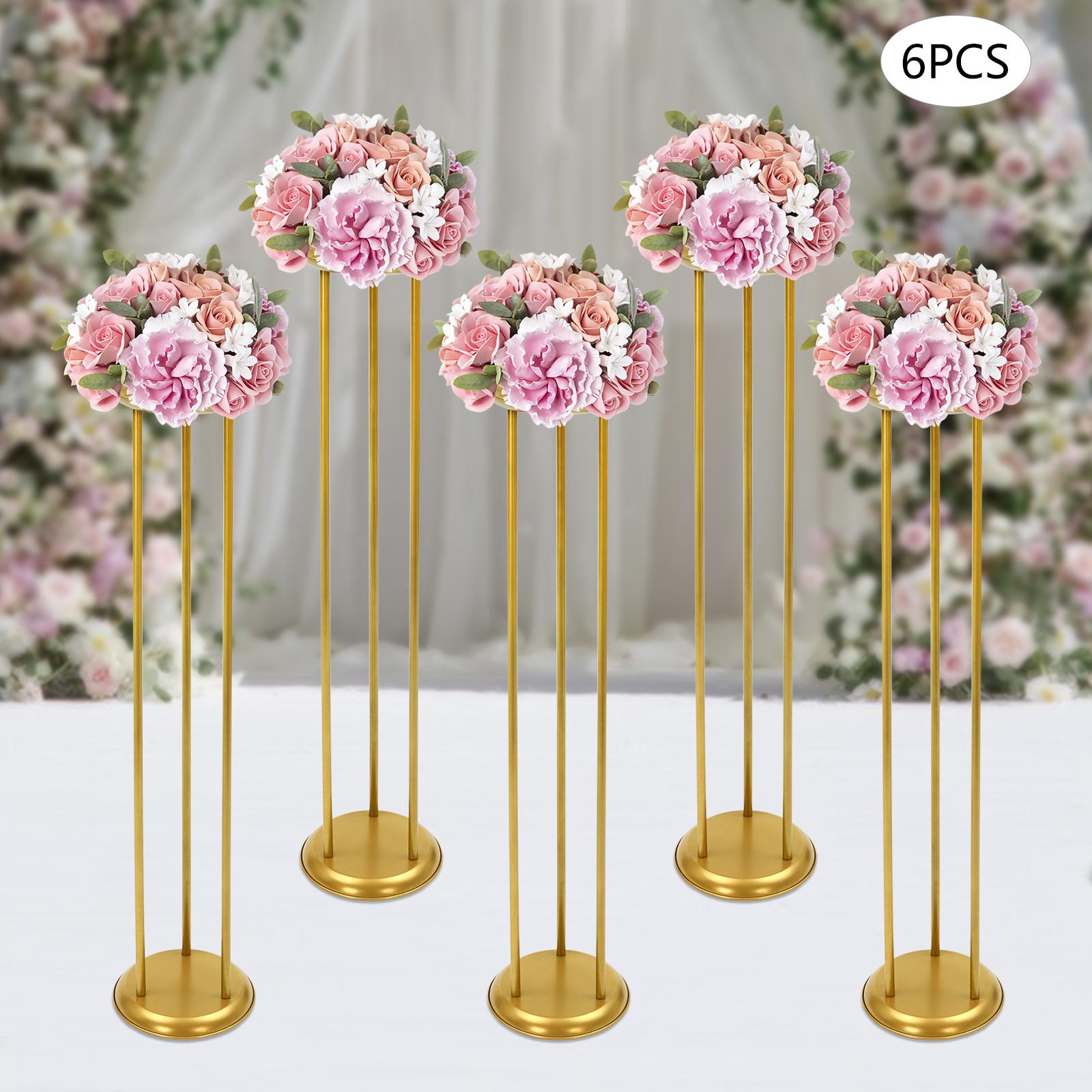 

Bymaocar 6 Pcs Flower Display Stand,39.4in Column Flower Stand,Gold Road Lead Centerpiece Vase Flower Holder DIY Decor For Party золотой