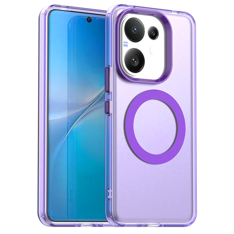 Transparente Hülle für Vivo V60 Hülle für Vivo V60 5G Magnetische Adsorption Kabelloses Laden Rückseite für Vivo V60 Hülle 6,77 Zoll