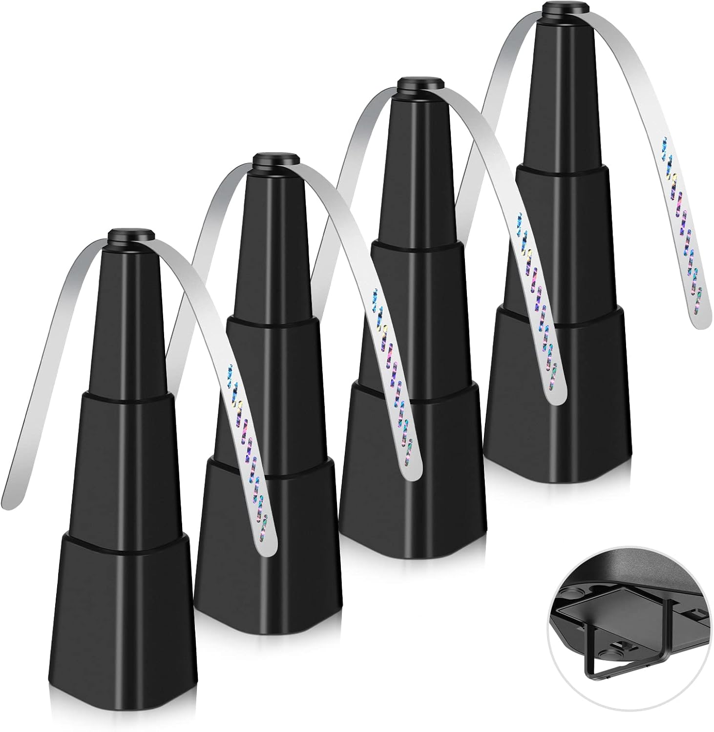 

4 Pack Fly Fans for Table Fly Fan with Holographic Blades Outdoor Indoor Keep Flies Away Fly Deterrent for Picnic Party Home BBQ 9.8inches