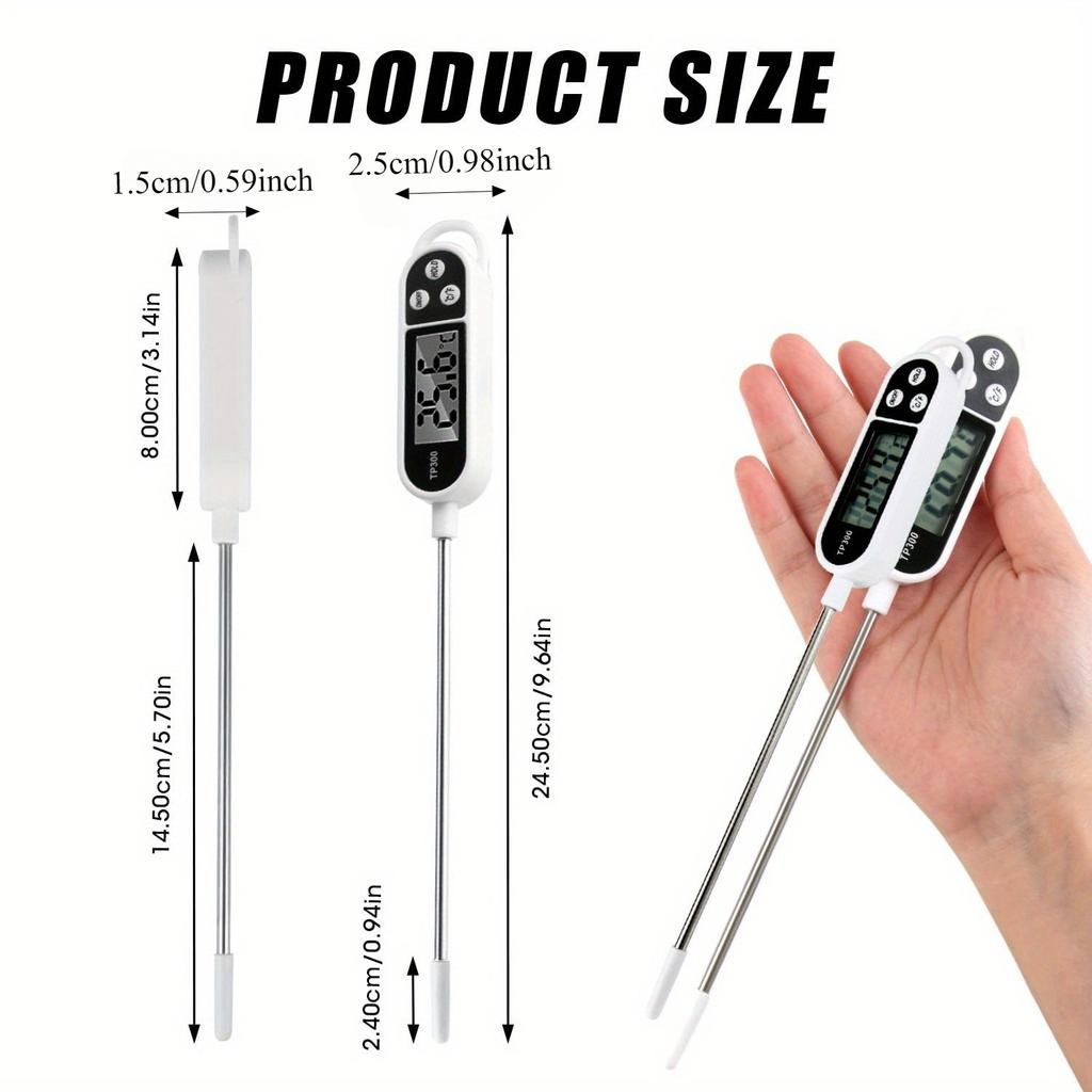 Food Thermometer TP300 Digital Kitchen Water Oil Thermometer LCD Display Temperature Probe for Cooking Grilling BBQ Candy Milk