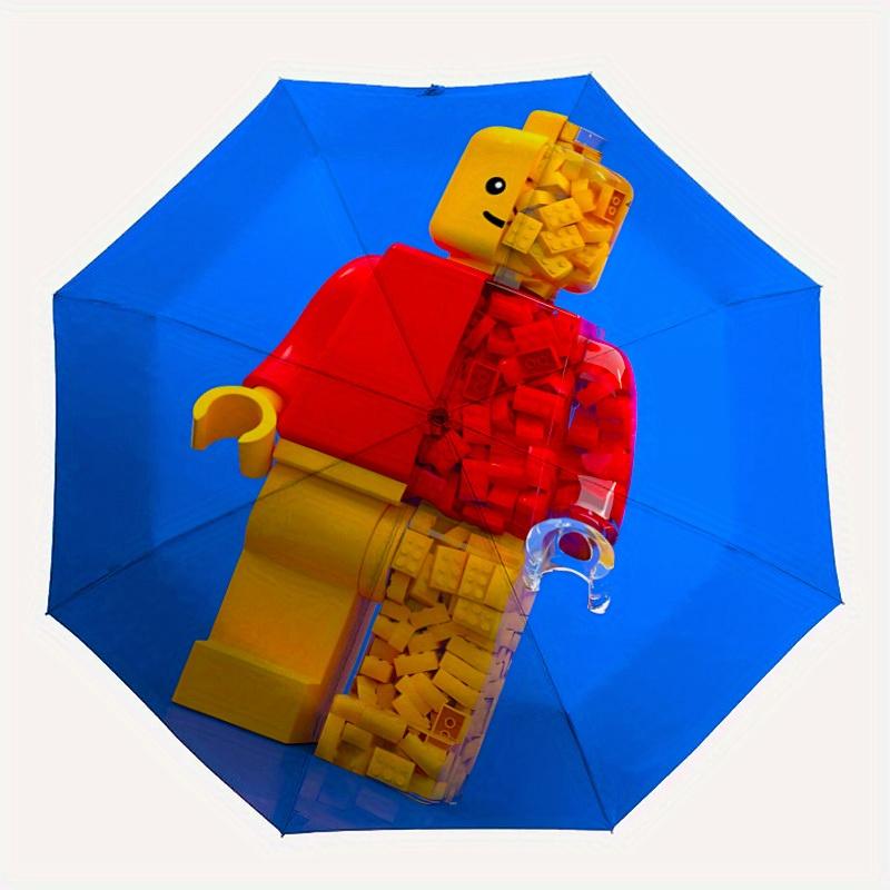 1 шт. Автоматический открывающийся/закрывающийся уличный зонт Lego Blocks, прочный железный каркас, компактный дорожный зонт - Идеальный подарок, a0829117