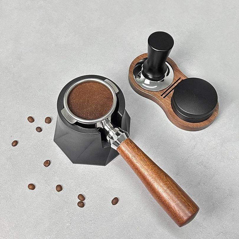 Portable Espresso Coffee Holder Adjustable ABS Coffee Press Powder Base Seat for 51/53/58mm Portafilter Coffee Tamper Mat Stand
