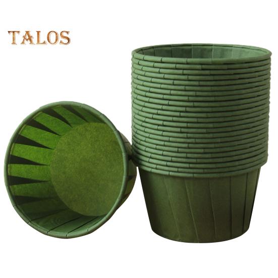 

50 шт., устойчивые к высоким температурам чашки для торта, жиронепроницаемая бумага, водонепроницаемые, легко извлекаемые из формы, одноразовые пищевые чашки для выпечки зелёный