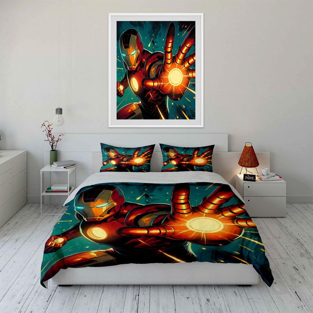 Iron Man Action Pose. Bedding Sets Duvet Cover Sets Duvet Covers Pillowcases(1 * Duvet Cover 2 * Pillowcases Without Duvet Insert)