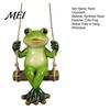 Pastoral Style Outdoor Decor Garden Swing Frog Statue, Resin Hanging Ornament, Whimsical Hand Painted Crafts Cute Figurine for Front Porch Yard
