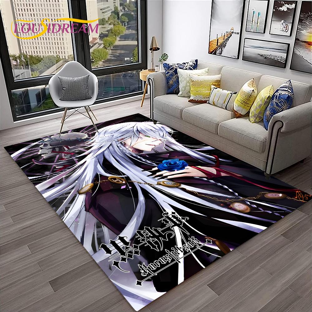Kreskówkowy dywan 3D Anime Black Butler do domu, salonu, sypialni, na sofę, wycieraczka, dekoracja, dywanik do zabawy dla dzieci, mata podłogowa antypoślizgowa