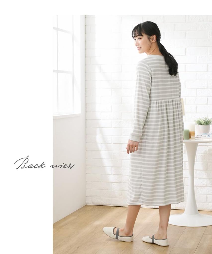 Nissen and Nursing Cotton Blend Pile Maternity Nightgown with Navy Size 5L Loungewear/Pajamas [Pre- Post-natal Wear] Front-Opening Ribbon, Blue,