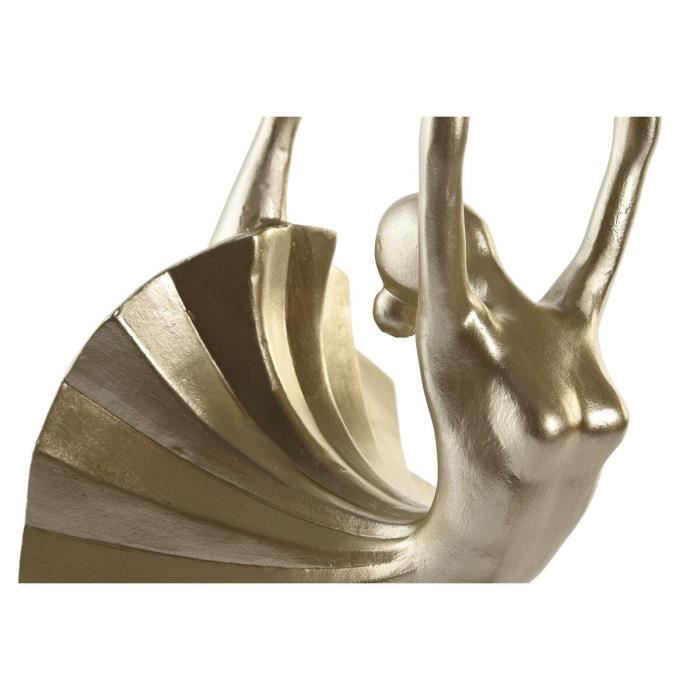 Figurine Décorative - Moderne - Résine - Noir Et Doré - 20 X 16 X 33,5 Cm - Élégante