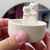 Cat Ceramic Candle Holder Cute Animal Shaped Home Decor for Bedroom Living Room Gift Valentine'S Day Home Decor