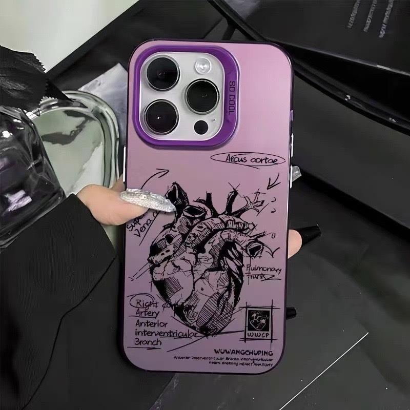 

Trendy Heart Design iPhone Case for 12/11/13/15/16 Plus/Pro Max iPhone 16