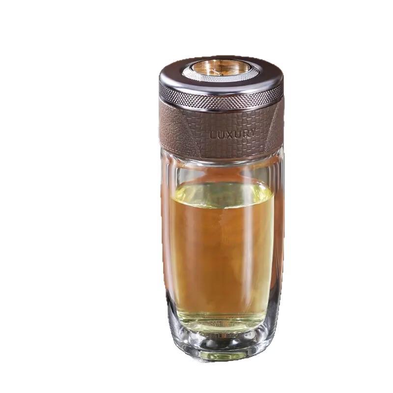 Shangqi Mechanical Temperature Display Tea Infuser Double Wall Glass Cup