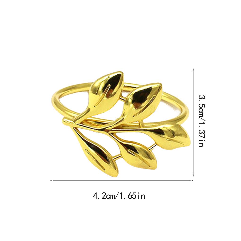 Valentine Napkins Plated Leaf Design Buckle Holders Napkin Rings Decorations Table Setting for Everyday Use Party Supplies