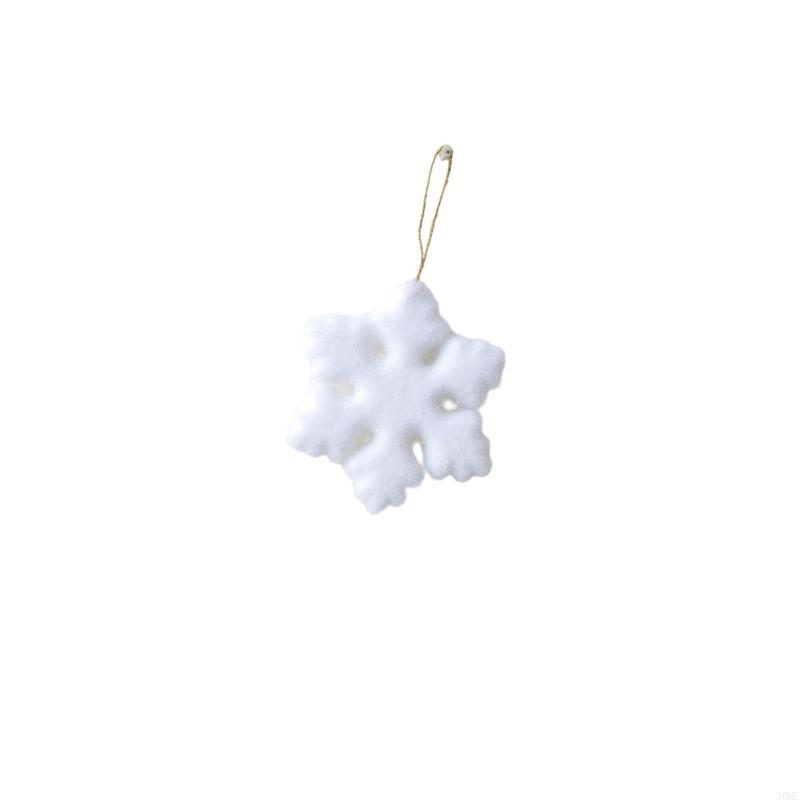 Premium Fuzzy-Coated Snow Crystalloid Ornament For Celebratory Adornment Durable Celebratory Tree J0MC
