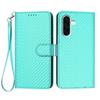 For Samsung Galaxy A36 5G Wallet Case with Strap Carbon Fiber Texture Leather Mobile Cover