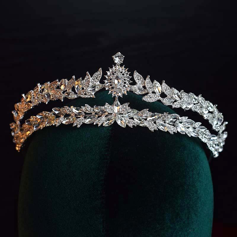 Light Luxury Crystal Bride Wedding Crown Exquisite Super Flash Hair Accessories Princess Birthday Crown Performance Super Fairy