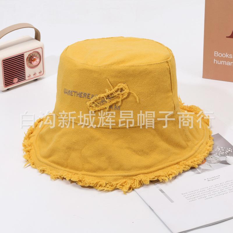 Korean bucket hat women's spring and summer sun hat autumn and winter versatile sunshade sunshade Internet celebrity basin hat tide brim