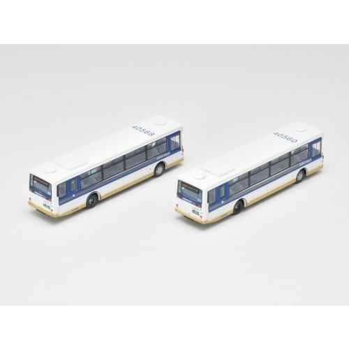 The Bus Collection: Keio Bus Goodbye Nishiko 96MC Medium-Sized Long Bus in Keio Bus Colors, Set of 2, Diorama Supplies