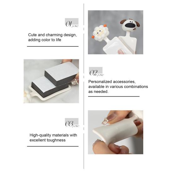 2Pcs/Set Toilet Lid Lifter Sheep Dog Shape Toilet Cover Lifter Easy Installation Versatile Hook Toilet Hygienic Accessory