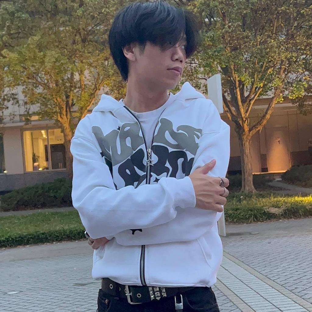 Damen 2024 Y2K Goth Punk Hip Hop Mode Lässiges Kapuzensweatshirt mit Reißverschluss