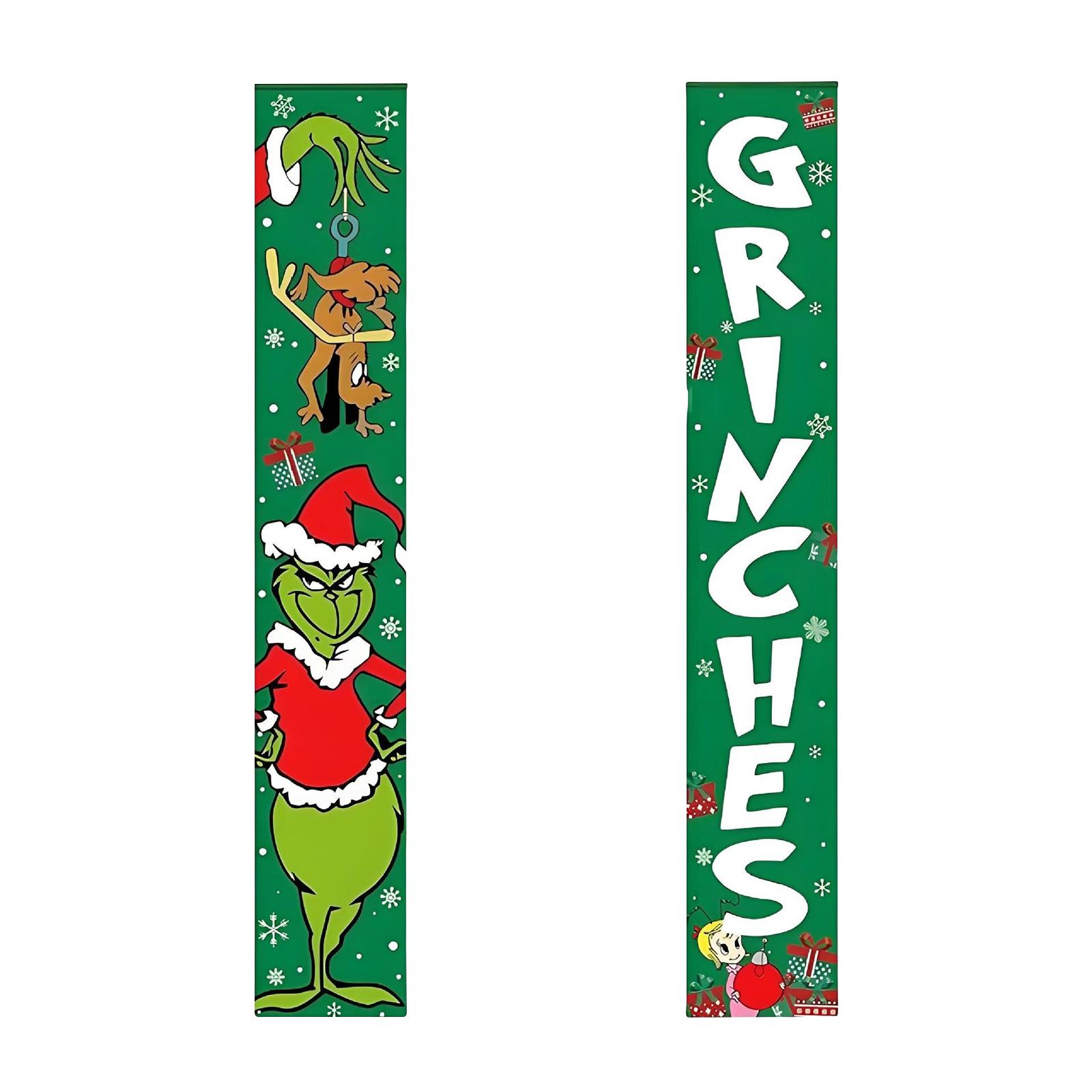 

Christmas Couplets, Holiday Decorations, Party Decorations, Christmas Couplets, Door Curtains, Hanging Cloths One Size зелёный