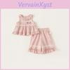 Girl Summer Cotton Embroidered Sleeveless Pants Set For Ages 3 To 8