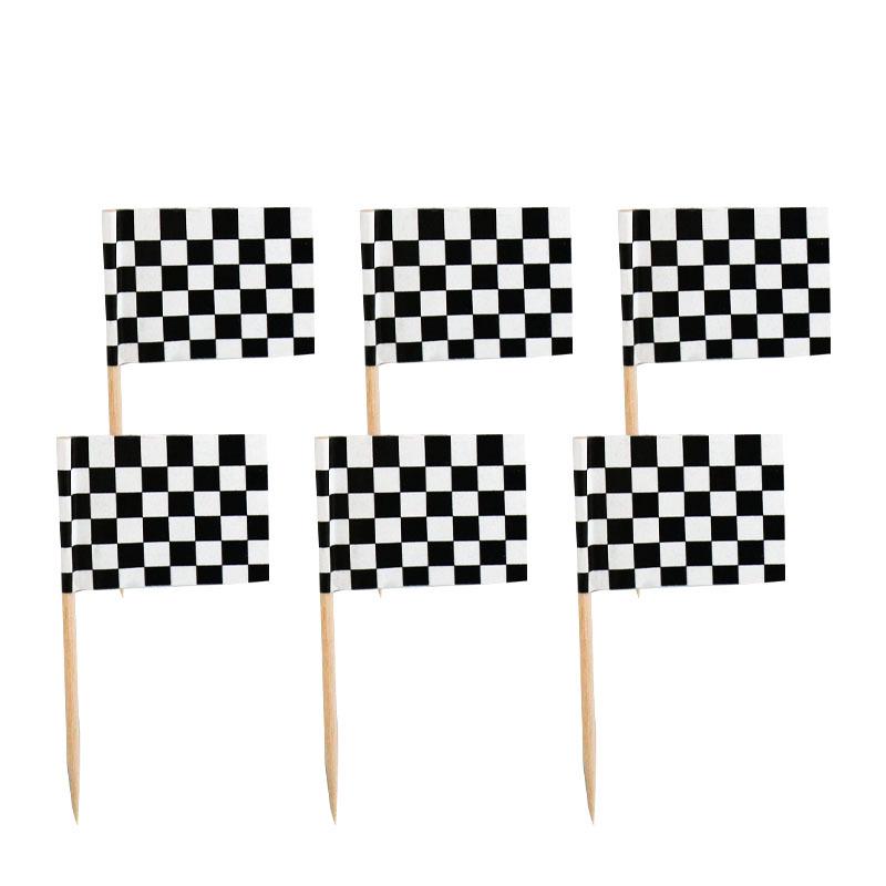 Black & White Checkered Disposable Tableware Set: Plates, Cups, Napkins for Girl s Birthday Party Decorations
