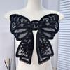 Stylish Bowknot Wool Embroidered Beaded Applique Corsage Flower Collar