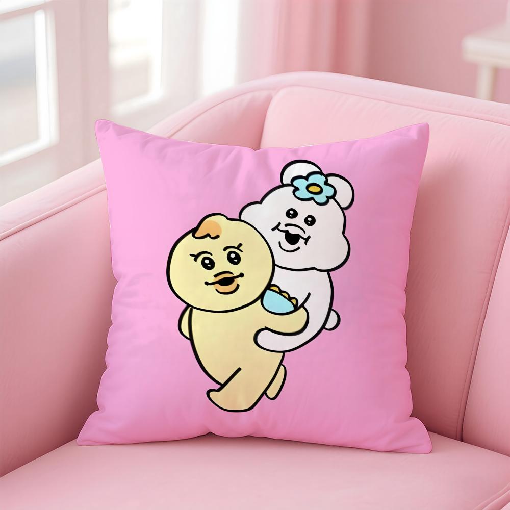 Funny Cute Japanese Character OOpanchu Usagi Cushion Cover Pillowcase Short Plush Invisible zipper Room Sofa Cushion Cover