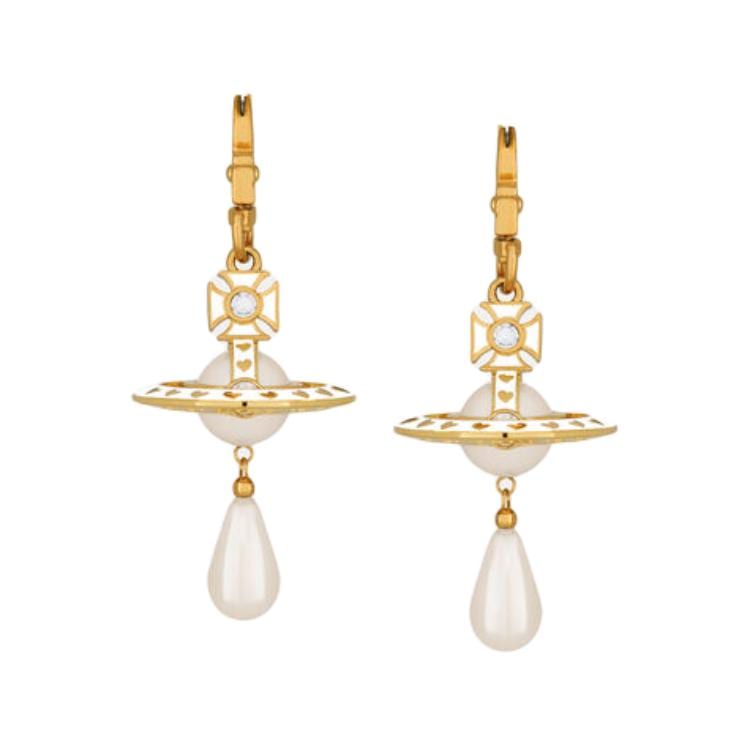 Vivienne Westwood Earrings Women's Gold/White 62020181-02RA10