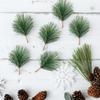 24Pcs Artificial Christmas Pine Branches Pine Picks Premium Material for Tree Ornaments Holiday Decorations Party Supplies