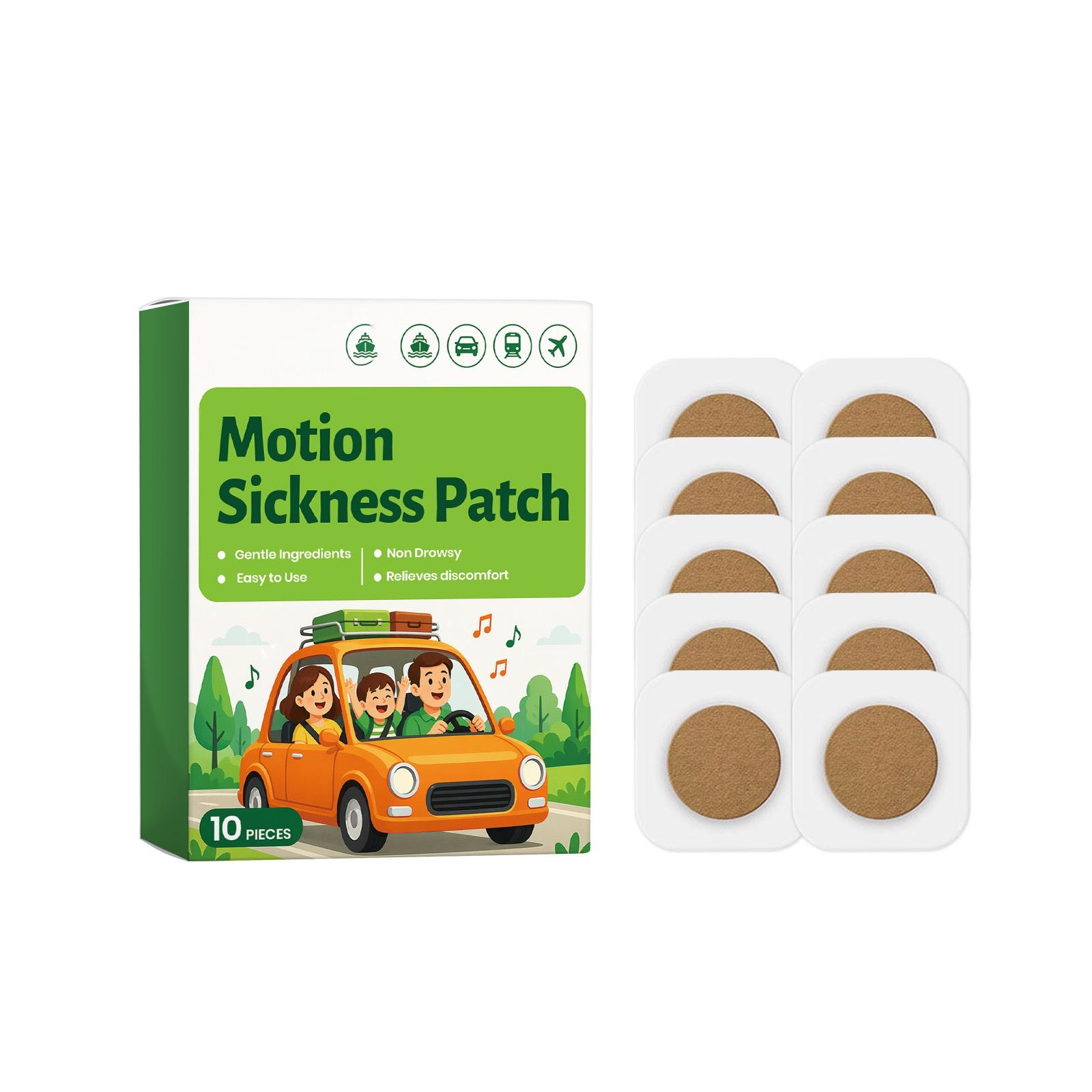 

Motion Sickness Patch Natural Ingredients Non Drowsy Travel Relief Patch Easy to Apply Suitable for Car Boat Plane Use 10 Pieces One Size