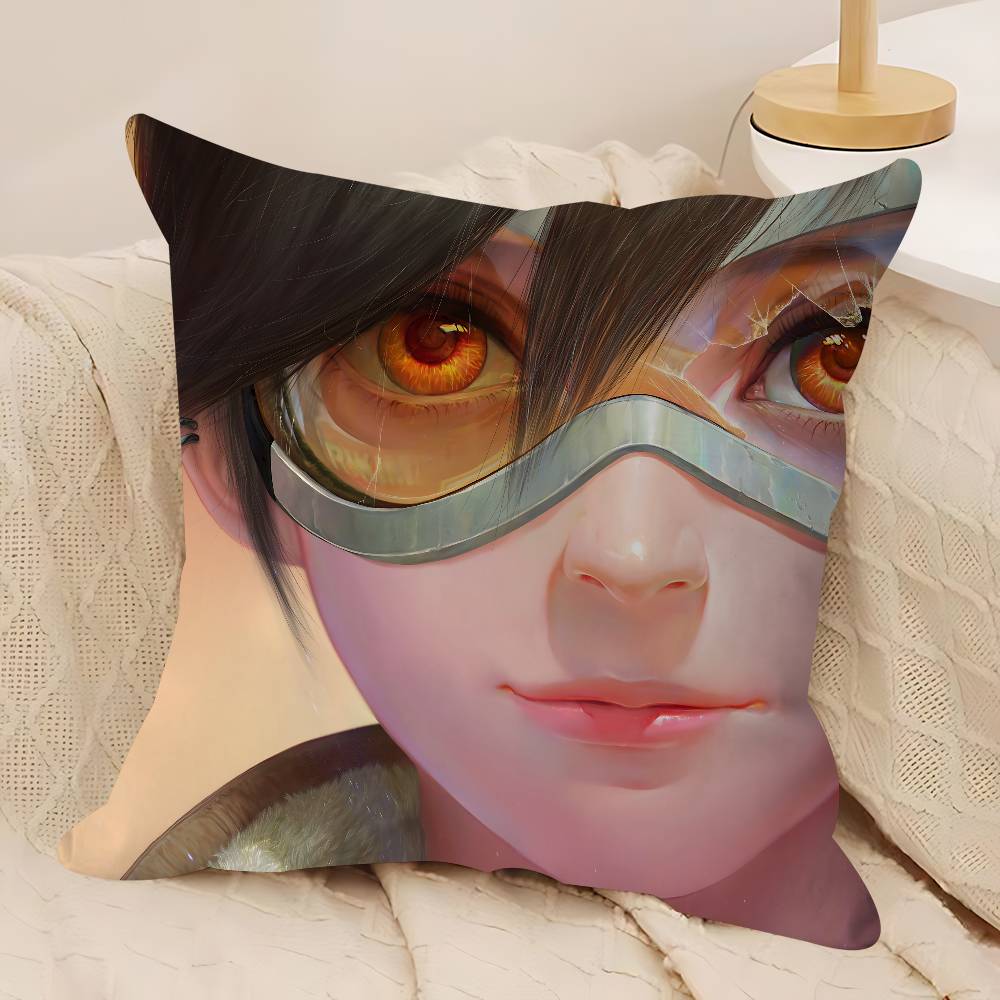 Game O-Overwatch Maple Design Cushion Cover Happy Autumn Harvest Decor Holiday Decorati Pillow Cover