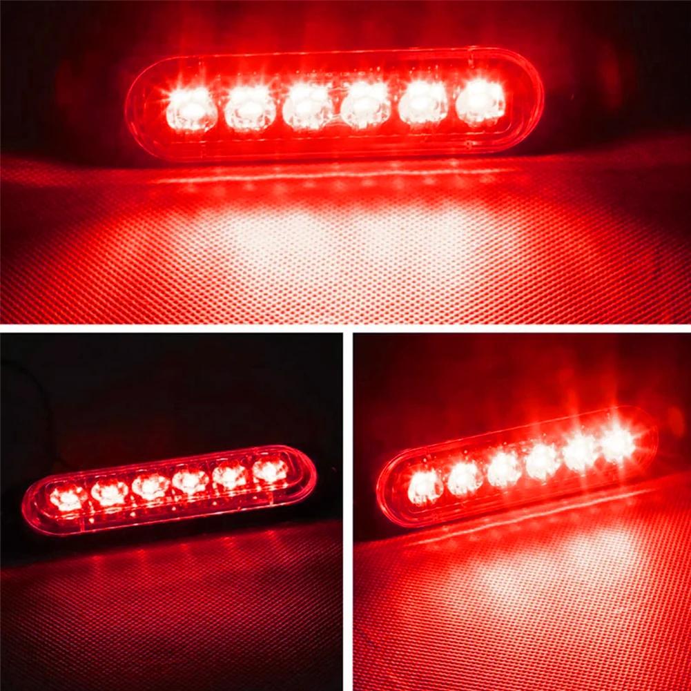 12V 24V Red Yellow White 6 LED Side Marker Warning Lights Signal Light Clearance Fog Lamp For Truck Trailer Caravans Boat RV Car