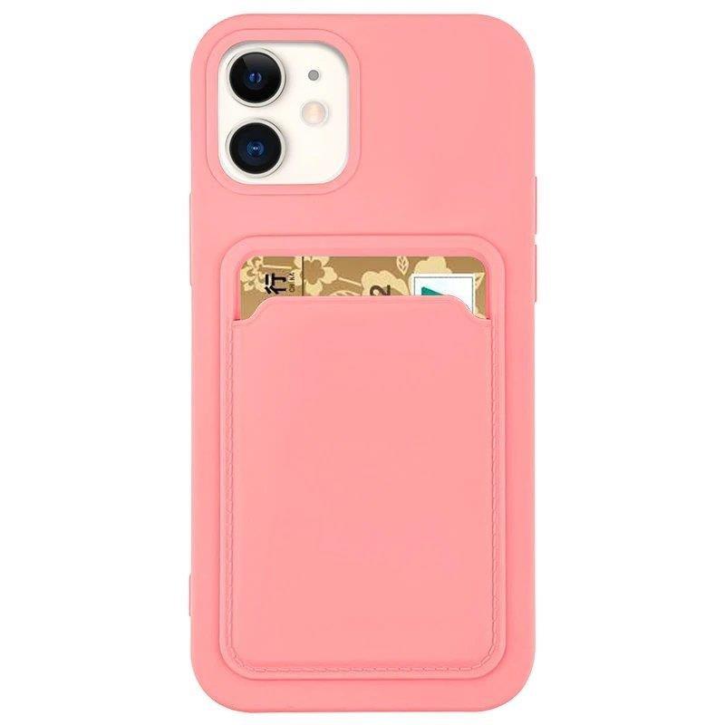Silicone Wallet Case with Card Holder for Samsung Galaxy A72 4G - Pink