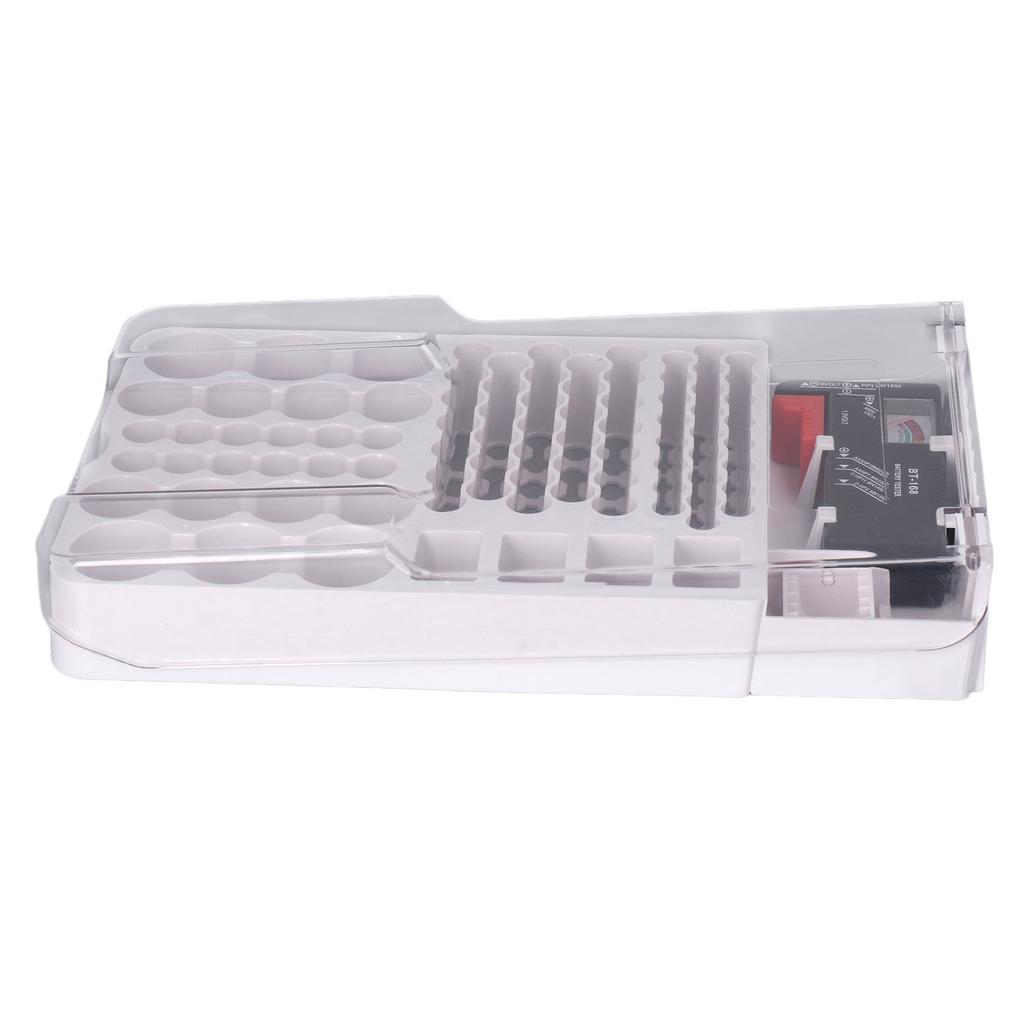 Battery Storage Box Soft Padding Battery Carrying Case with Capacity Test Instrument