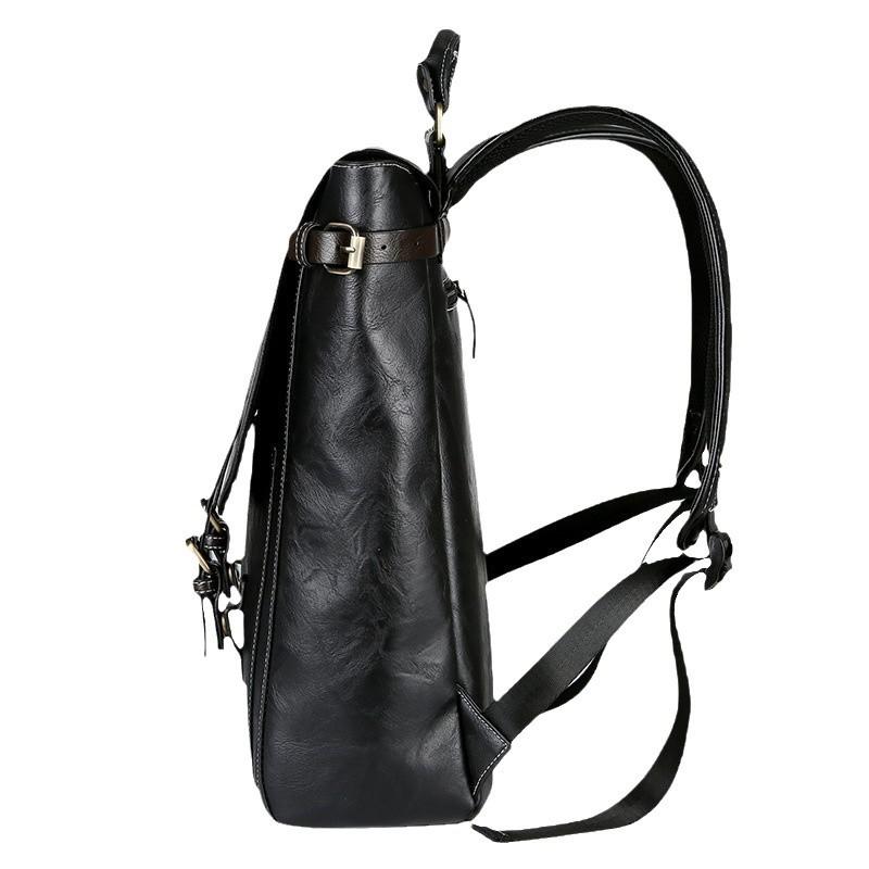 Reißverschluss Leder Rucksack Retro Leder Rucksack Computer Große Kapazität Reise Tasche Hohe Qualität Rucksack