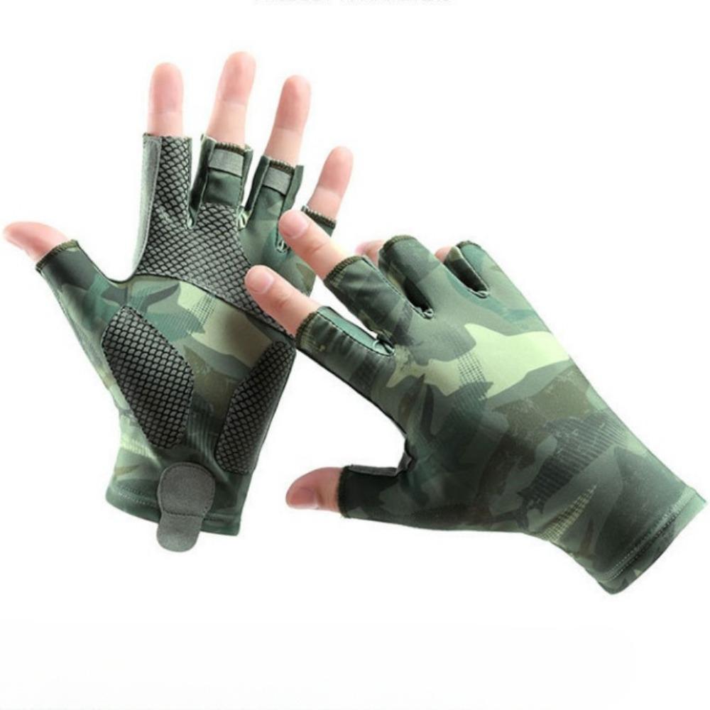 Half-finger Fishing Gloves, Lure Fishing Gloves, Ice Silk Breathable Gloves, Non-slip Outdoor Sports Sunscreen and Wear-resistant Gloves