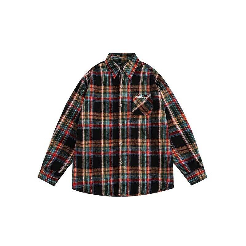 2024 Letter Long Sleeve Shirt Japanese Hong Kong Style Ins Loose Shirt Boys Summer Trendy Versatile Casual Coat