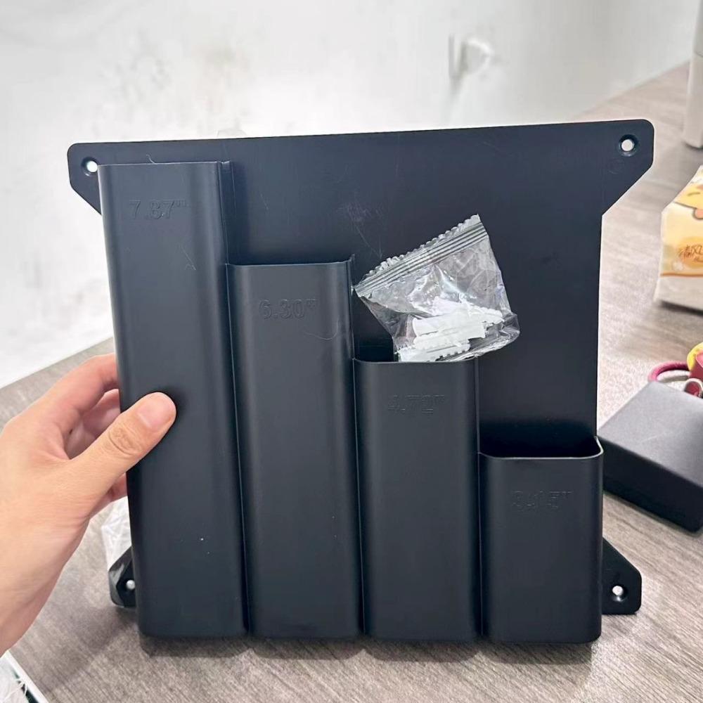 Wall Mounted Wall Mounted Organizer Rack Plastic Multi-Functional Storage Holder Black